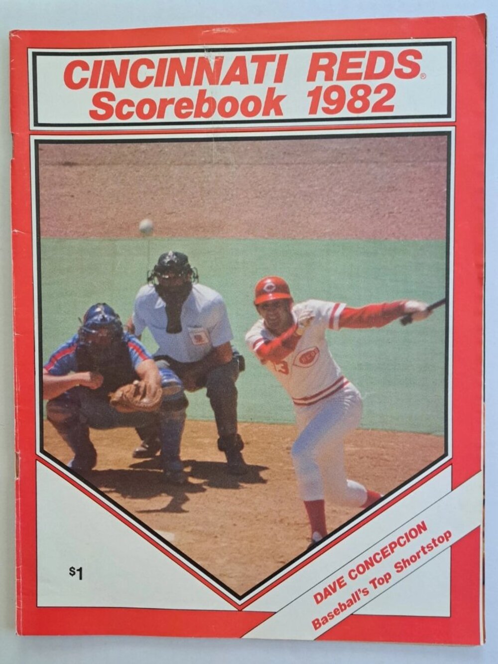 Cincinnati Reds Scorebook Game Program vs. Atlanta 1982 Dave Concepion